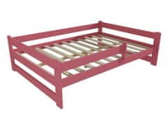 eoshop Dětská postel DP 019 XL se zábranou (Barva dřeva: barva růžová, Rozměr: 160 x 200 cm)