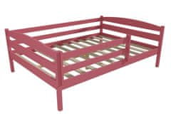 eoshop Dětská postel DP 020 XL se zábranou (Barva dřeva: barva růžová, Rozměr: 140 x 200 cm)
