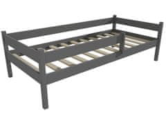 eoshop Dětská postel ELIÁŠ se zábranou "DP 027" (Barva dřeva: barva šedá, Rozměr: 80 x 200 cm)