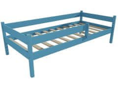 eoshop Dětská postel ELIÁŠ se zábranou "DP 027" (Barva dřeva: barva modrá, Rozměr: 80 x 200 cm)