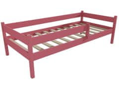 eoshop Dětská postel ELIÁŠ se zábranou "DP 027" (Barva dřeva: barva růžová, Rozměr: 80 x 200 cm)