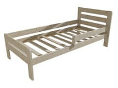 eoshop Dětská postel se zábranou VMK001C KIDS (Barva dřeva: surové dřevo, Rozměr: 80 x 200 cm)