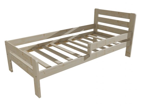 eoshop Dětská postel se zábranou VMK001C KIDS (Barva dřeva: surové dřevo, Rozměr: 80 x 200 cm)