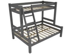 eoshop Patrová postel s rozšířeným spodním lůžkem 8X8 06A (Barva dřeva: barva šedá, Rozměr: 80/120 x 200 cm)