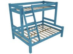 eoshop Patrová postel s rozšířeným spodním lůžkem 8X8 06A (Barva dřeva: barva modrá, Rozměr: 90/120 x 200 cm)