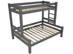 eoshop Patrová postel s rozšířeným spodním lůžkem 8X8 06B (Barva dřeva: barva šedá, Rozměr: 80/120 x 200 cm, Varianta: vpravo)