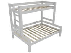 eoshop Patrová postel s rozšířeným spodním lůžkem 8X8 06B (Barva dřeva: barva bílá, Rozměr: 90/120 x 200 cm, Varianta: vlevo)