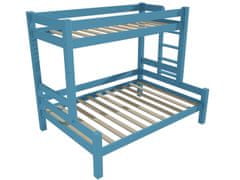 eoshop Patrová postel s rozšířeným spodním lůžkem 8X8 06B (Barva dřeva: barva modrá, Rozměr: 80/120 x 200 cm, Varianta: vpravo)