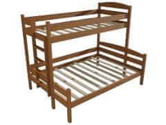 eoshop Patrová postel s rozšířeným spodním lůžkem HELENA "PPS 001" (Barva dřeva: moření dub, Rozměr: 90/140 x 200 cm, Varianta: vlevo)