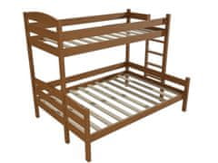 eoshop Patrová postel s rozšířeným spodním lůžkem HELENA "PPS 001" (Barva dřeva: moření dub, Rozměr: 90/120 x 200 cm, Varianta: vpravo)