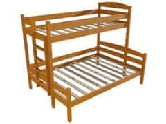 eoshop Patrová postel s rozšířeným spodním lůžkem HELENA "PPS 001" (Barva dřeva: moření olše, Rozměr: 90/120 x 200 cm, Varianta: vlevo)