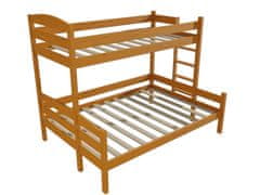 eoshop Patrová postel s rozšířeným spodním lůžkem HELENA "PPS 001" (Barva dřeva: moření olše, Rozměr: 90/120 x 200 cm, Varianta: vpravo)