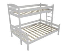 eoshop Patrová postel s rozšířeným spodním lůžkem HELENA "PPS 001" (Barva dřeva: barva bílá, Rozměr: 90/120 x 200 cm, Varianta: vpravo)