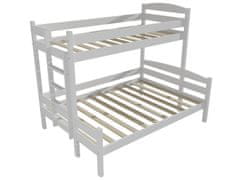 eoshop Patrová postel s rozšířeným spodním lůžkem HELENA "PPS 001" (Barva dřeva: barva bílá, Rozměr: 90/120 x 200 cm, Varianta: vlevo)
