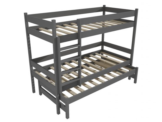 eoshop Patrová postel s výsuvnou přistýlkou JOHANA "PPV 013" (Barva dřeva: barva šedá, Prostor mezi lůžky: 80 cm, Rozměr: 90 x 200 cm)