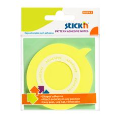 HOPAX Samolepící bloček Stick'n 360° 21544 | 70x70 mm, 50 lístků, neon. žlutá