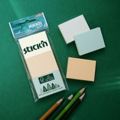 HOPAX Samolepící bločky Stick'n FSC set 21885 | 51x38 mm, 3x100 lístků, 3 pastelové barvy