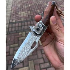 OEM Damaškový lovecký skládací nůž MASTERPIECE Zentaro-Hnědá KP26673