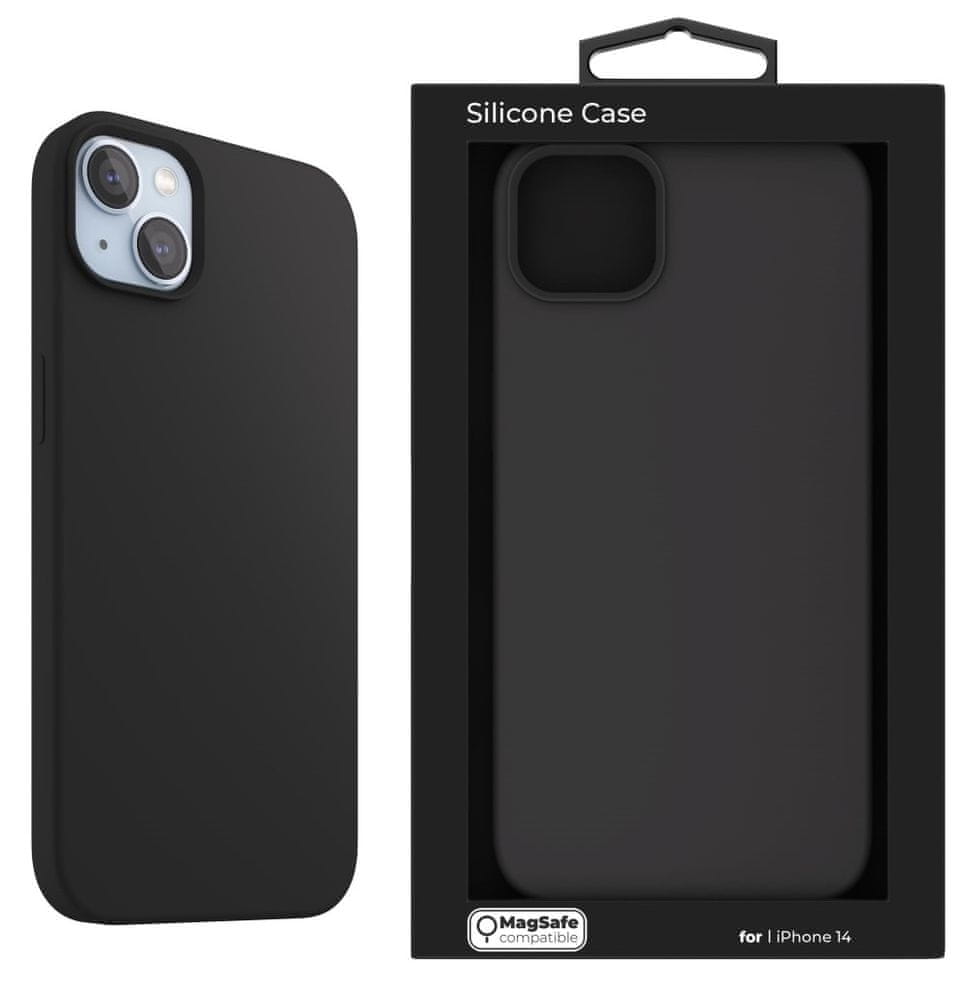 Levně Next One MagSafe Silicone Case for iPhone 14 - Black, IPH-14-MAGCASE-BLACK