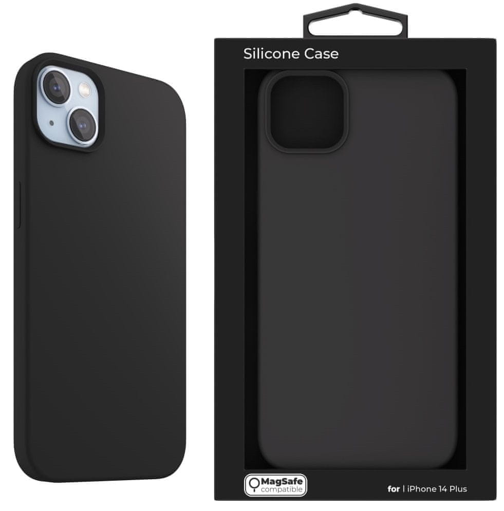 Levně Next One MagSafe Silicone Case for iPhone 14 Plus - Black, IPH-14MAX-MAGCASE-BLACK