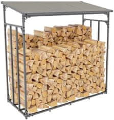 Sortland Stojan na palivové dřevo Ruston - hliníkový | 145x143x70 cm