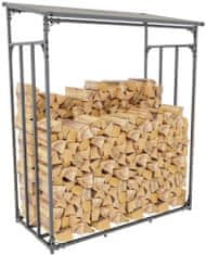 Sortland Stojan na palivové dřevo Ruston - hliníkový | 165x130x70 cm