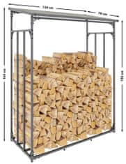 Sortland Stojan na palivové dřevo Ruston - hliníkový | 165x130x70 cm