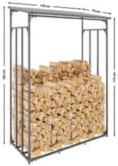 Sortland Stojan na palivové dřevo Ruston - hliníkový | 185x130x70 cm