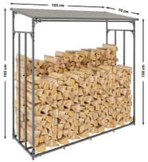 Sortland Stojan na palivové dřevo Ruston - hliníkový | 165x165x70 cm