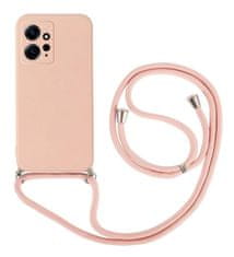 TopQ Kryt Xiaomi Redmi Note 12 růžový se šňůrkou 96408