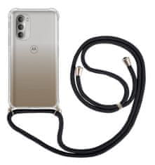TopQ Kryt Motorola Moto G51 5G s černou šňůrkou průhledný 95822