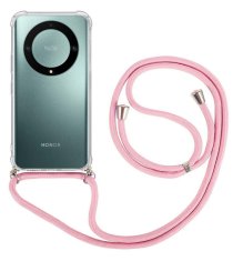 TopQ Kryt Honor Magic5 Lite 5G s růžovou šňůrkou průhledný 95759