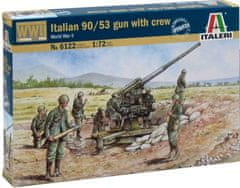 Italeri figurky dělo Cannone da 90/53 s posádkou, Model Kit 6122, 1/72