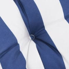 Vidaxl Poduška na palety modré a bílé pruhy 60 x 40 x 12 cm textil