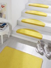Hanse Home Sada 15ks nášlapů na schody: Fancy 103002 žluté, samolepící 23x65 půlkruh (rozměr včetně ohybu), sada 15 ks