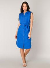 YEST korálově modré šaty na zapínání s páskem Velikost: 40