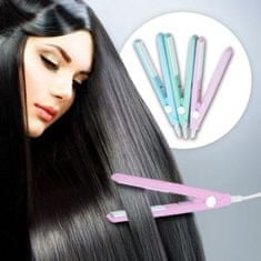 FRILLA® Žehlička na vlasy, Cestovní žehlička na vlasy, Mini žehlička na vlasy (17x2 cm) | MINISTYLE Růžová