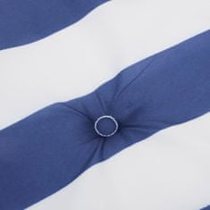 Vidaxl Podušky na židli vysoké opěradlo 4 ks modré a bílé pruhy textil