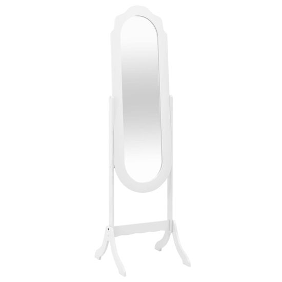 Petromila Volně stojící zrcadlo bílé 45,5x47,5x160 cm kompozitní dřevo
