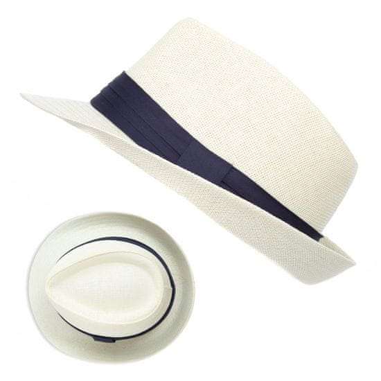 Aleszale Pánský a dámský slaměný klobouk Panama Trilby velikosti 56 - krémová