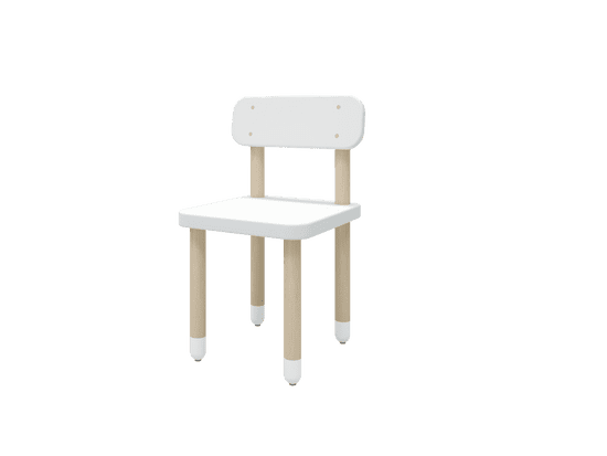 Flexa Flexa Dřevěná stolička s opěradlem pro deti bílá Dots