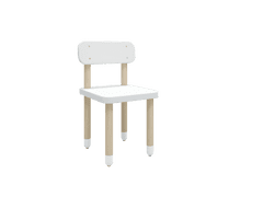 Flexa Dřevěná stolička s opěradlem pro deti bílá Dots
