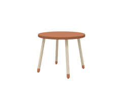 Flexa Dřevěný kulatý stůl pro děti červený Dots