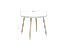 Flexa Dřevěný kulatý stůl pro děti bílý Dots