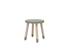 Flexa Flexa Dřevěná stolička bez opěradla pro děti šedozelená Dots
