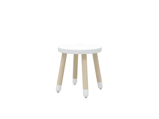 Flexa Flexa Dřevěná stolička bez opěradla pro děti bílá Dots