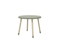 Flexa Dřevěný kulatý stůl pro děti šedozelený Dots