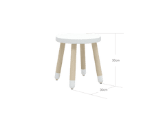 Flexa Dřevěná stolička bez opěradla pro děti bílá Dots