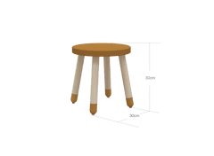 Flexa Dřevěná stolička bez opěradla pro děti hořčicová Dots