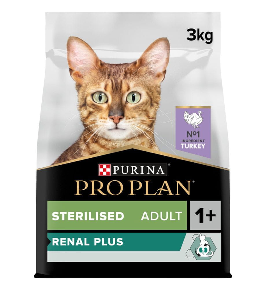 Levně Purina Pro Plan CAT STERILISED RENAL PLUS krůta 3 kg